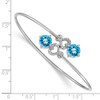 14k White Gold Blue Topaz and Diamond Flexible Bangle Bracelet BM4504-BT-013-WA