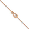 14k Rose Gold Polished Diamond Teardrop Bracelet