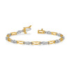 14k Two-tone Gold A Diamond Fancy Link Tennis Bracelet