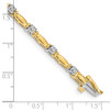 14k Two-tone Gold A Diamond Bar Link Tennis Bracelet
