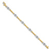 14k Two-tone Gold AA Diamond Fancy Tennis Bracelet