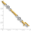 14k Two-tone Gold AA Diamond Fancy Tennis Bracelet
