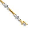 14k Two-tone Gold A Diamond Fancy Tennis Bracelet