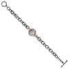 Sterling Silver w/14k Yellow Gold .035ctw. Diamond 7.5in Link Bracelet