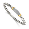 Sterling Silver w/14k Yellow Gold Diamond Bangle Bracelet