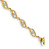 14k Yellow Gold Diamond 7.5in Link Bracelet