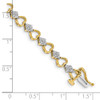 14k Yellow Gold Diamond Heart Link Bracelet