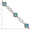 Sterling Silver w/ 14k Yellow Gold Accent Light Swiss Blue Topaz 7.5in Bracelet