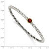 Sterling Silver w/14k Yellow Gold 6mm Garnet Bangle Bracelet