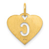 14k Yellow Gold Initial Letter C Initial Heart Charm
