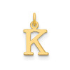 14k Yellow Gold Cutout Letter K Initial Charm