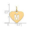 14k Yellow Gold Initial Letter M Initial Heart Charm