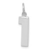 14k White Gold Medium Polished Number 1 Charm