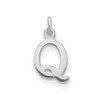 14k White Gold Cutout Letter Q Initial Charm