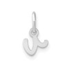 14k White Gold Lower Case Letter V Initial Charm