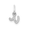 14k White Gold Lower Case Letter V Initial Charm