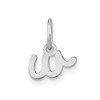 14k White Gold Lower Case Letter W Initial Charm