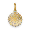 14k Yellow Gold w/Rhodium Filigree Hearts Charm