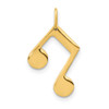 14k Yellow Gold Polished Music Note Charm