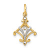 14k Yellow Gold w/Rhodium Diamond-cut Chandelier Style Charm