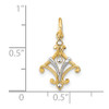 14k Yellow Gold w/Rhodium Diamond-cut Chandelier Style Charm