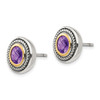 Sterling Silver w/14k Yellow Gold Amethyst Earrings QTC723