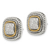 Sterling Silver w/14k Yellow Gold Diamond Post Earrings QTC6