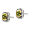 Sterling Silver w/14k Yellow Gold Peridot Earrings QTC862