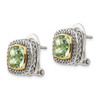 Sterling Silver w/14k Yellow Gold Green Quartz Earrings QTC30