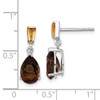 Sterling Silver & 14k Yellow Gold True Two-tone Accent Smoky Quartz & Citrine Earrings