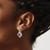 Sterling Silver w/14k Yellow Gold Diamond & Garnet Earrings QTC667