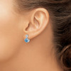 Sterling Silver Rhodium-plated Swiss Blue Topaz/White Topaz Hinged Earrings QE16642BT