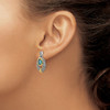 Sterling Silver w/Gold Flash-plating London Blue Topaz Dangle Earrings