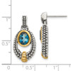 Sterling Silver w/Gold Flash-plating London Blue Topaz Dangle Earrings