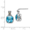 Sterling Silver w/14k Yellow Gold Blue Topaz Earrings QTC783