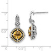 Sterling Silver w/14k Yellow Gold Citrine Earrings QTC365
