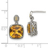 Sterling Silver w/14k Yellow Gold Citrine Dangle Post Earrings