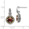 Sterling Silver w/14k Yellow Gold Garnet Earrings QTC366