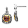 Sterling Silver w/Gold-tone Flash Gold-plated Garnet Earrings