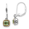 Sterling Silver w/14k Yellow Gold Peridot Earrings QTC867