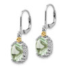 Sterling Silver w/14k Yellow Gold Green Quartz Earrings QTC896