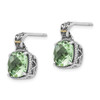 Sterling Silver w/14k Yellow Gold Green Quartz Earrings QTC907