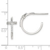 Sterling Silver with CZ Cross Hoop Earrings