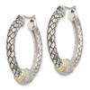 Sterling Silver w/14k Yellow Gold Diamond Hoop Earrings QTC122
