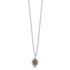 Sterling Silver & 14k Yellow Gold Accent Rhodium-plated Smoky Quartz White Topaz Diamond 18in Necklace