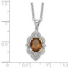 Sterling Silver & 14k Yellow Gold Accent Rhodium-plated Smoky Quartz White Topaz Diamond 18in Necklace
