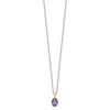 Sterling Silver & 14k Yellow Gold True Two-tone Amethyst & Diamond Necklace