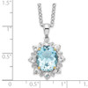 Sterling Silver & 14k Yellow Gold True Two-tone Sky Blue & White Topaz Necklace