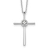 Sterling Silver Diamond Rhodium-plated Eternal Life Cross Necklace