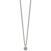 Sterling Silver w/14k Yellow Gold Diamond Round Pendant Necklace